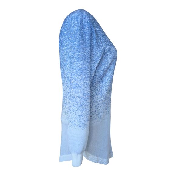 Adrienne Vittadini Women's Ombre Blue Glitter Shimmer Metallic Sweater Size XL - Picture 3 of 8
